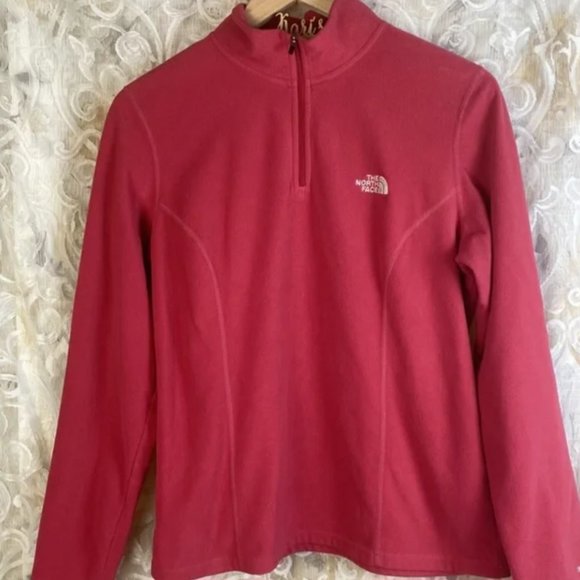 The North Face Hot Pink TKA Glacier ¼ Zip fleece  Large L - Picture 3 of 9